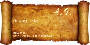 Arany Ida névjegykártya