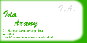 ida arany business card